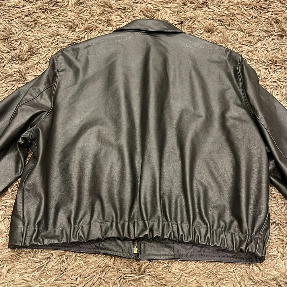 Vintage 90s Type A-2 Flight Leather Jacket 48 Deadstock Black San Diego